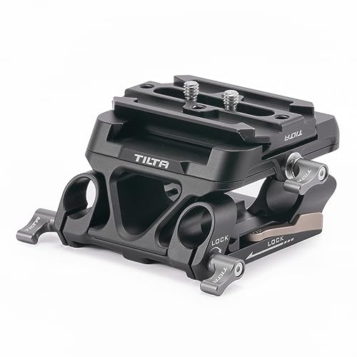 Tilta 15mm LWS Arca Manfrotto Dual Baseplate Kit with ARCA Manfrotto Dual Quick Release Plate for Lightweight Shoulder Rig- Black TA-DBPK-B