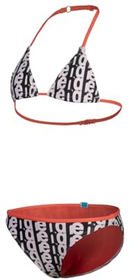 arena Girls monogram triangel tvådelad bikini flicka, Vit multi-calypso korall, 14-15 �r