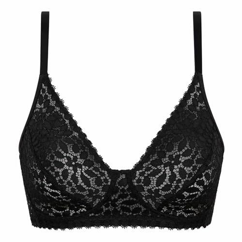 DIM Damen-BH Daily Dentelle | Bügel | durchbrochene Blütenspitze | Halt & Komfort Schwarz 70C