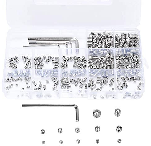 Selbstschneidende Schrauben, 365 Stück, Flachkopfschrauben, konische Sechskant-Flachkopfschrauben-Kombination, M3/M4/M5/M6/M8 mit kleinen Sechskant-Flachkopfschrauben, Sortiment an Befestigungsteilen