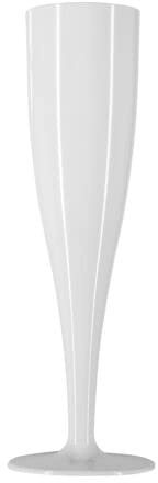 White Disposable Recyclable Plastic Champagne Flutes 160ml x 10