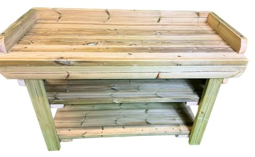 Wooden Garden Potting Table/Planter bench. Heavy duty Garden Work Table. (Double Shelf, 4FT - STANDARD)