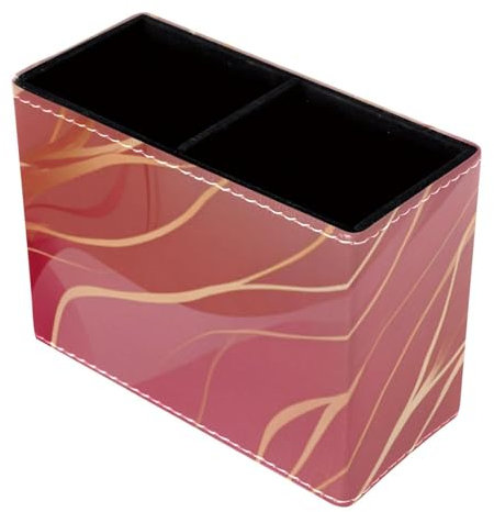 Make-up-Pinselhalter, Stifthalter für den Schreibtisch, abstrakter Marmordruck, Roségold, Schreibtisch-Organizer