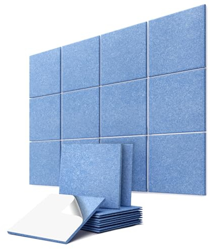 vilz 12 Stück Schallabsorber Panel Akustik aus recyceltem Filz - Akustikplatten Schalldämmung 250x250x9 mm