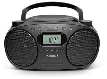 Roberts ZOOMBOXFM AM/FM CD Boombox with Bluetooth, Black