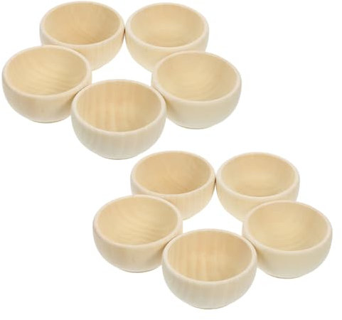 NAMOARLY 10pezzi Ciotole Di Legno Non Finite Piccole Ciotole in Miniatura Di Legno Naturale Di Grezzo Per Artigianato Disegno e Pittura
