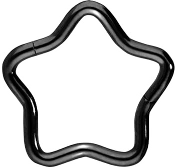 PIERCINGLINE Titan Clicker Stern - Piercing für Nase, Septum, Ohr, Helix oder Tragus in 4 Farben