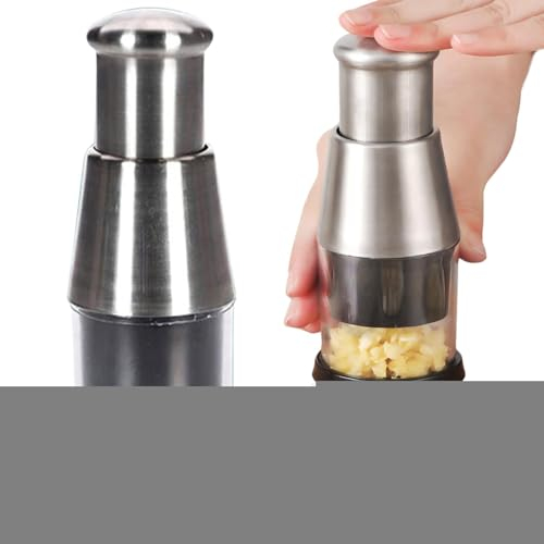 Picadora De Ajo Prensada A Mano, Picadora De Ajos Manual Acero Inoxidable, Picadora De Ajo Pequeña, Picadora De Ajo Manual Multifuncional | Picadora De Cebolla Con Contenedor