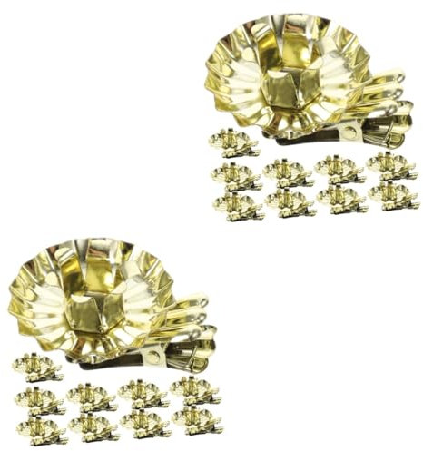 ABOOFAN 20 Stück Weihnachts Kerzenclip Aus Schmiedeeisen Kerzenhalter Aus Metall Kerzenständer Aus Schmiedeeisen Goldene Schwalbenschwanzklammer 10 Stück Weihnachts Kerzenhalter