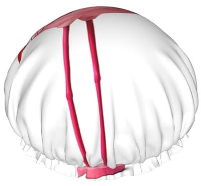 Duschhaube mit Flamingo-Druck, doppellagig, gefüttert, Duschhauben für Damen, wiederverwendbar