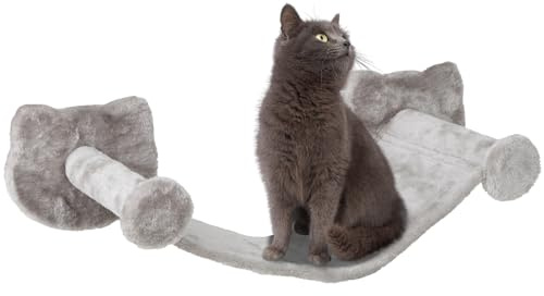 VOSS.PET Hängematte „Irma“ für Katzen, Liegematte mit Plüschstoff, zur Wandmontage