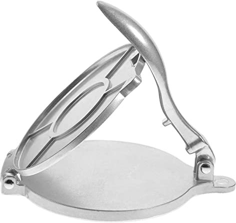 OQHAIR Dough Press Fry Bread De Mujer Metal Dies Sugar Pancakes Presser Flour Tortillas Press Tortilla Cooking Device Tortilla Maker Steel Tortilla Press Steel to Rotate Flat (Silver 36.5