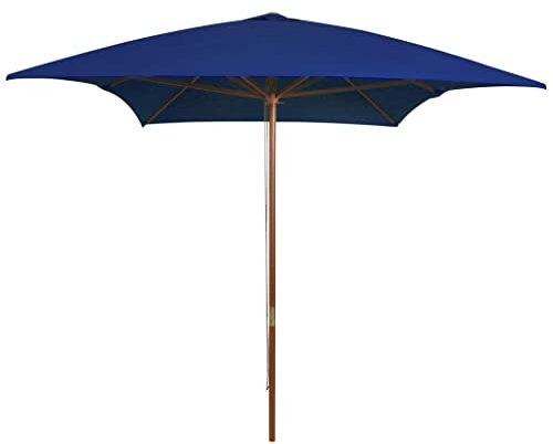 LLEZKBR Home & Garden item-Outdoor Parasol with Wooden Pole Blue 200x300 cm