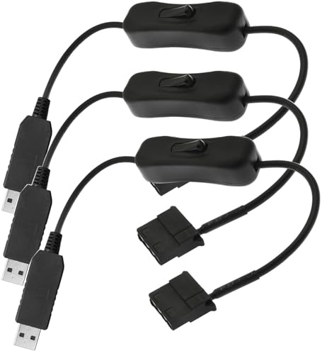 RUNCCI-YUN 3Pcs 5V Step-Up12V fan kabel 4pin/3pin， USB auf 12V 4 Pin gehäuselüfter kabel 12V pc Molex lüfter stromkabel USB Male to 4-Pin Molex Connector PC Fan Connection Cable with Switch