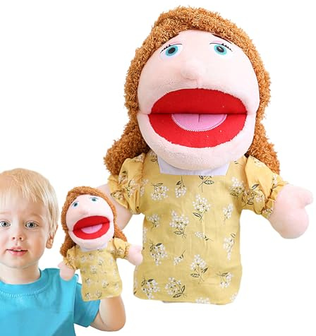 Familienpuppen für Kinder, Puppen von Familienmitgliedern, Puppentheater-Shows, interaktive Spielpuppe, Schulpuppe mit beweglichem Mund für Mädchen