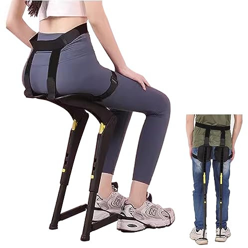 Wearable Invisible Chair Portable folding stool, backless chair with wearable legs ergonomic lightweight seat, 3 adjustable heights, load-bearing capacity up to 100 kg (Wearable Chair Bearin