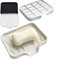 2 jabonera de silicona antideslizante con evacuación, soporte para jabón de ducha y baño, diseño práctico para cocina y baño (blanco negro)