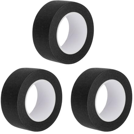 QUARKZMAN 3 Pcs 1 Pouce de Large 14 Verges Ruban de Masquage Noir pour Peinture Rouleaux pour Maison Bureau Entrepreneur Commercial Peinture Propre sans coulures Papier Crêpe Large