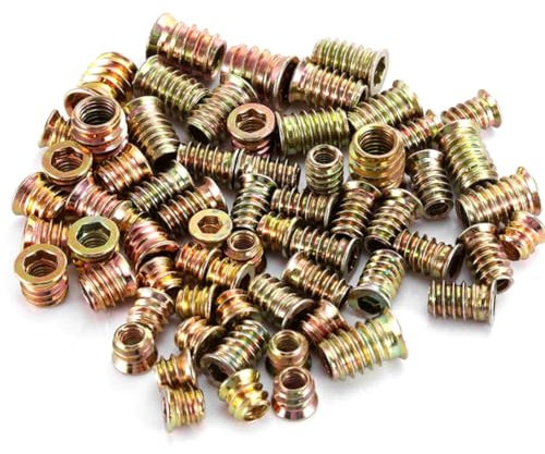 Visxcnu 30 PCS M5 boccole filettate per Legno Viti Acero al carbono Hexagonal accionamiento tuercas inserción roscadas para bussole per Legno Inserto Filettato Esagonale(Zinco colorato)