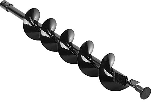 Drill Bit Hole Digger, Garden Auger Planting Post Hole Digger 100x800mm Single Vane/Wing, Made of Manganese Steel, for Earth Auger with Standard 20mm Shaft, Efficient and Portable Tool