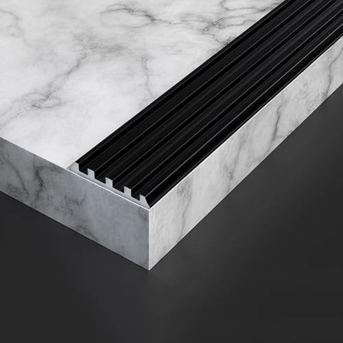 Panneau d'échelle en aluminium garniture d'escalier Nosing, 3 pièces x 0,9 M Escaliers de moulage bord garniture, bandes de moulure pas antidérapantes pour béton carreaux de bois pas facile à