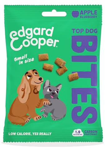 Edgard Cooper Hundeleckerli, Top Dog Bites (Apfel, 50g x 1), Leckerlis, Getreidefrei, Natürliche Zutaten, hoher Proteingehalt und frisches Fleisch