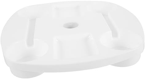 UPKOCH Vassoio da Tavolo Atmosfera Estiva Garantita con Portabicchieri e Scomparto Snack Bianco in Plastico Resistente per Ombrellone da Spiaggia per Patio e Camping
