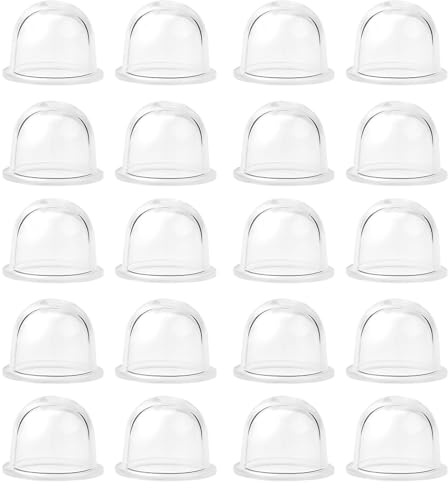KUMSODE Zündkapsel Primer Pumpe, 20 Stück Kraftstoffpumpe Vergaser, Universal Kunststoff Zündkapsel Primer Pumpe für Benzin-Kraftstoff Kettensägen, Trimmer, Gebläse Rasenmäher (19mm)