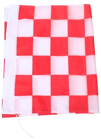 Sosoport Drapeau à Carreaux Rouge Et Blanc Pour Course Voiture Décoration Jardin Cour Patio Maison Dortoir