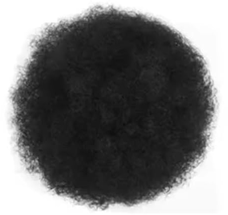 jianjunchaling Schwarze Frauen Kurze Kinkys Curly Synthetische Afros Puff Kordelzug Pferdeschwanz Verlängerung for Afro Bun Verlängerung Haarteile Hair Ponytail for Women Girls(Black)