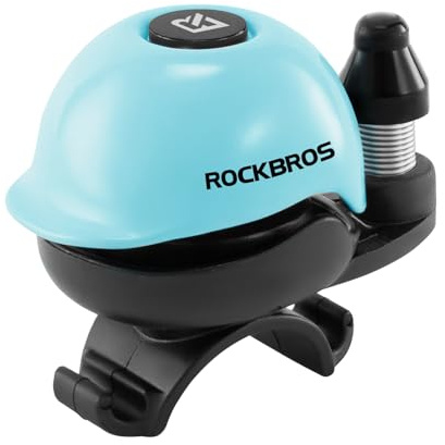 ROCKBROS Campanello per Bicicletta 80dB per Bambini, Mini Campanello Bici in Rame Leggero con Rotazione a 360° per Manubri da 22-34mm, Accessorio per MTB Bici da Strada Bici Gravel Scooter, Blu