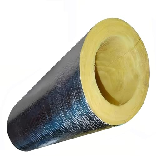 Tubo aislante de lana de vidrio, ignífugo e impermeable Tubo aislante resistente a altas temperaturas, tubo aislante for tuberías de vapors, tubo aislante industrial, 1 metro.(133mm,50MM)
