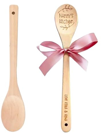 Custom Create Your Own Personalised Engraved Wooden Cooking Spoon, Personalised Text Laser Engraved Wooden Spoon,Funny Gift Idea