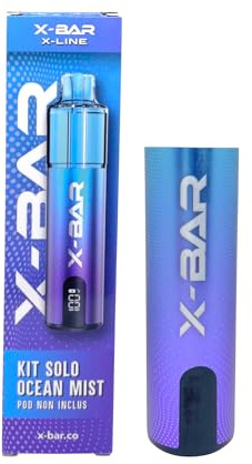 X-Line Kit SOLO Batterie rechargeable et câble USB-C uniquement, Pods non inclus (sans e-liquide, sans nicotine ni tabac) (Ocean Mist)