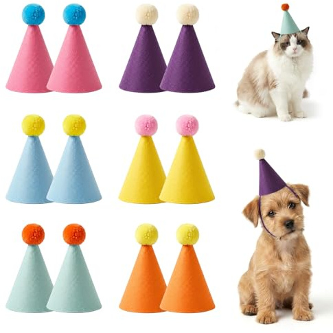 12 Stück Mini Partyhüte,Party Hüte Kuscheltiere kleine für Party Deko | Stofftiere,Puppen,Hunde,Katzen Party Hüte Kinder und Erwachsene Für Geburtstagsfeiern Und Fotoshootings Party Deko