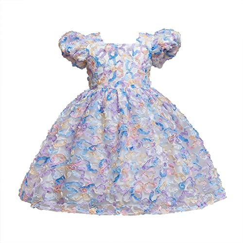Baixia Pageant Vestito Vintage Bambini Partito Primo Abiti Da Damigella D'Onore Ragazze Bambini Costume Da Sposa, Lilla, 4-5 Anni