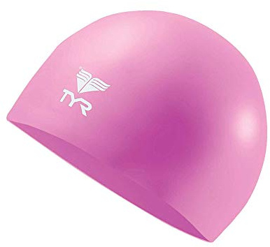 TYR Silicone Wrinkle-Free Youth Swim Cap for Kids, Young Athletes, and Smaller Sizes - Training, Recreational, Competition Swim Hat with a Durable Silicone Construction - Precision Fit - Pink
