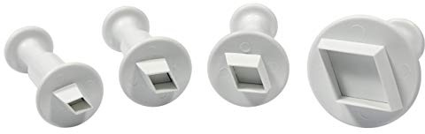 PME Ausstecher mit Auswerfer - Diamond 4tlg, Weiß