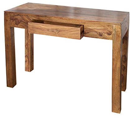 invicta INTERIOR Massiver Sekretär MAKASSAR Konsolentisch Sheesham Stone Finish Schreibtisch 100 cm