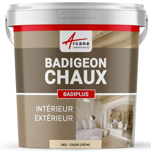 ARCANE INDUSTRIES Kalkanstrich für Innenwände und Außenfassaden - BADIPLUS Cadiz Creme - 5 kg (bis zu 25 m²)