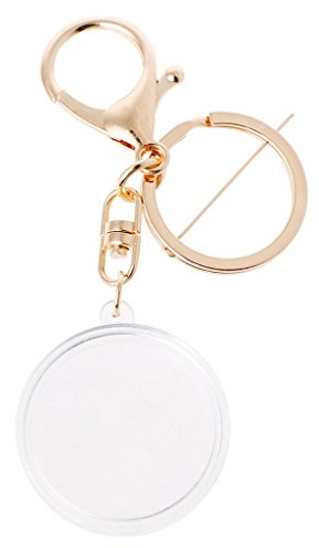 SimpleLife Capsule Porte-Monnaie en Acrylique avec Anneau de Protection pour Porte-clés en Alliage de Porte-clés de 27mm - 1 x Capsule de Monnaie avec Porte-clé + 1 x Protection Souple, doré