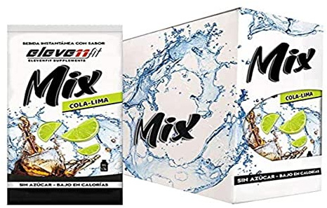 Eleven Fit Mix Instantáneo Sabor Cola-Lima | Prepara 1.5L de Bebida Saludable, Sin Azúcar y Baja en Calorías | Ideal para Mezclar con Agua y Mejorar tu Dieta | Caja de 24 Sobres