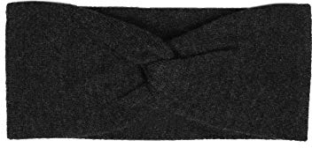 Zwillingsherz Stirnband aus 100% Kaschmir - Hochwertiges Strick-Kopfband im Uni Design für Damen Frauen Mädchen - Wolle - Ohrenschutz - Haarband - warm und weich für Frühjahr Herbst und Winter - anth