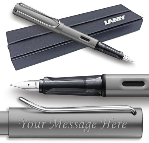 Lamy AL-Star Füllfederhalter (026), extra feine Feder, personalisierbar, mit Geschenkbox, Grau