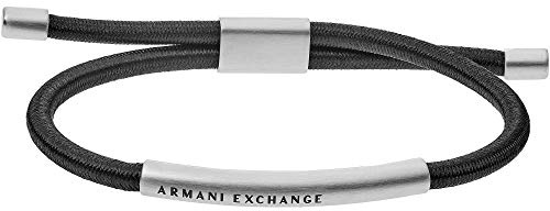Armani Exchange Armband För Män, L 40mm X B 5mm X H 5mm Silver Rostfritt Stål Armband, AXG0041040, Svart
