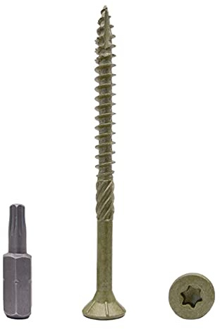 Lot de 100 vis à bois finition anticorrosion 5,0 x 70 mm, tête Torx type 17, tête fraisée, vis extérieure (100, 5,0 x 70 mm)