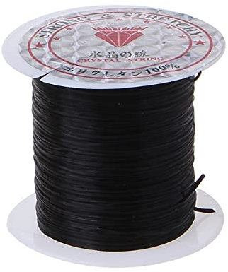 Filo elastico trasparente perline Cordino in poliestere elasticizzato per la creazione di gioielli-nero