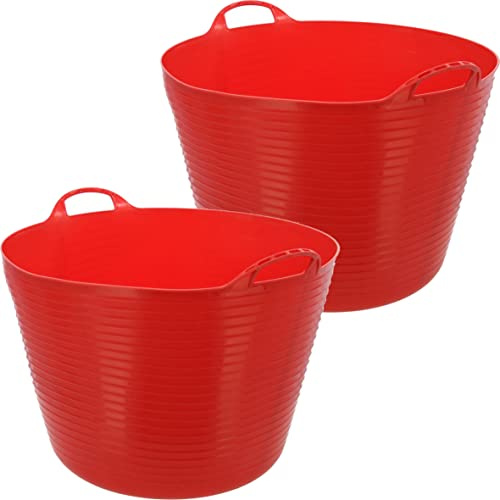 Klawunde 2er Pack Flexibler Trog FlexBag 60l Fassungsvermögen in rot