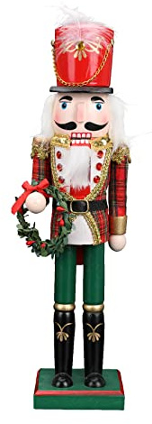 Weihnachts Nussknacker Figur, Weihnachtsschmuck, 38 cm Premium Holz Nussknacker Puppe, Klassische Traditionelle Weihnachtsdekoration (Soldier)