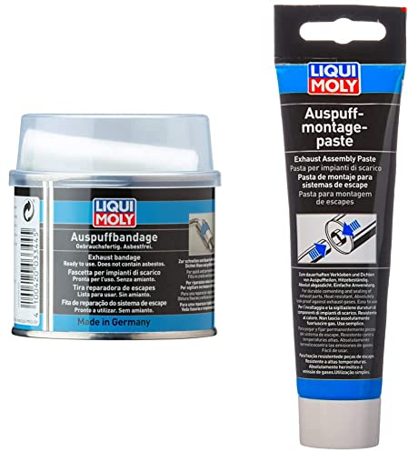Liqui Moly 3344 Vendaje de Escape + 3342 - Pasta de Montaje para Sistemas de Escape, 150 gr